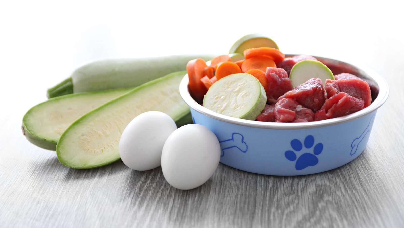 Fresh organic dog food in a bowl