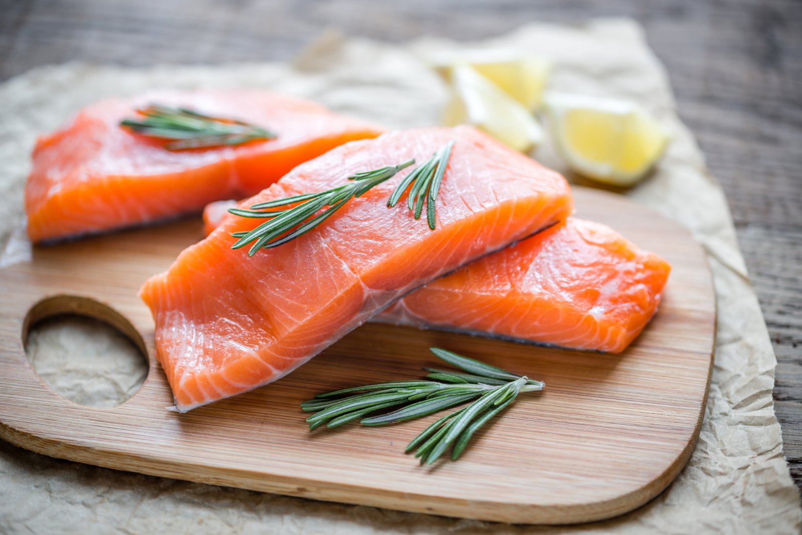 Fresh salmon, a source of omega-3 fatty acids